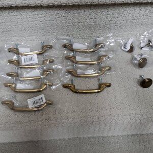 Brass drawer pulls and knobs